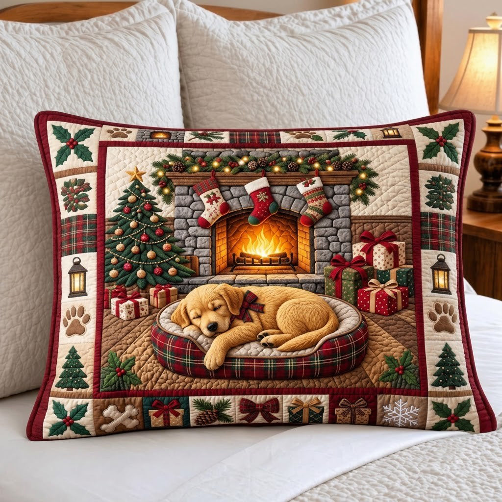 Sleeping Golden Puppy Bedding Pillow Case GFTOPND2990 C1