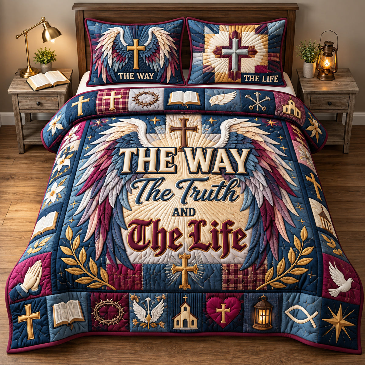 The Way The Truth The Life 3-Piece Quilted Bedding Set GFTOPND3030
