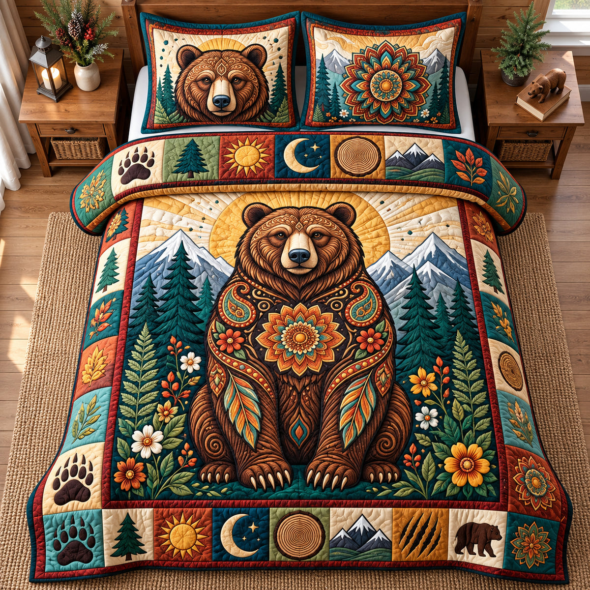 Forest Guardian 3-Piece Quilted Bedding Set GFTOPND3039