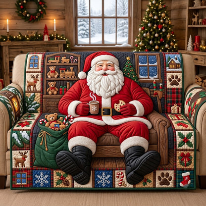 Happy Santa Quilted Sofa Cover GFTOPND3040
