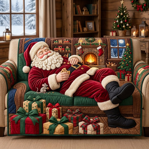 Sleeping Santa Quilted Sofa Cover GFTOPND3041