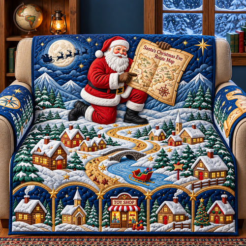 Christmas Map Quilted Sofa Cover GFTOPND3042
