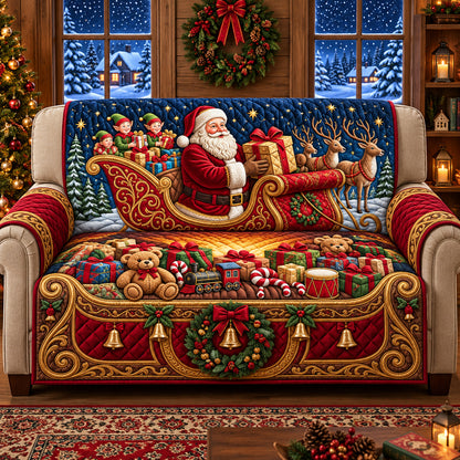 Santa Christmas Gifts Quilted Sofa Cover GFTOPND3044