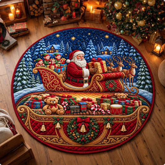 Santa Christmas Gifts Quilted Round Mat GFTOPND3044 C2