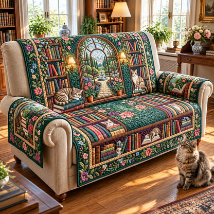 Secret Garden Library Quilted Sofa Cover GFTOPND3076