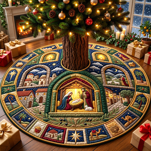 Nativity Scene Quilted Tree Skirt GFTOPND3085