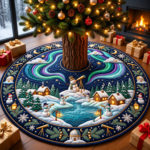 Snowman Observatory Quilted Tree Skirt GFTOPND3090