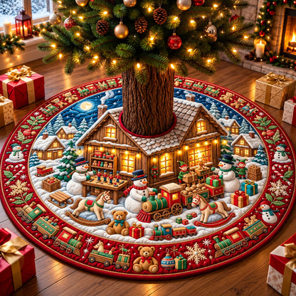 Snowman Toy Workshop Quilted Tree Skirt GFTOPND3093