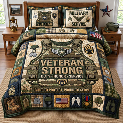 Veteran Pride 3-Piece Quilted Bedding Set GFTOPND3109