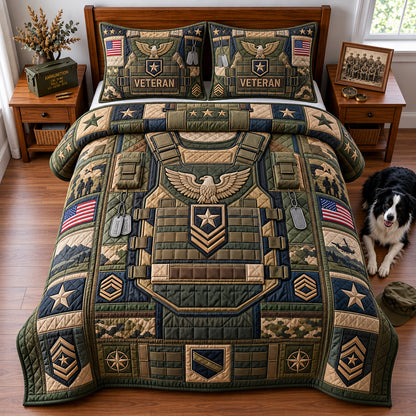 Military Pride 3-Piece Quilted Bedding Set GFTOPND3113