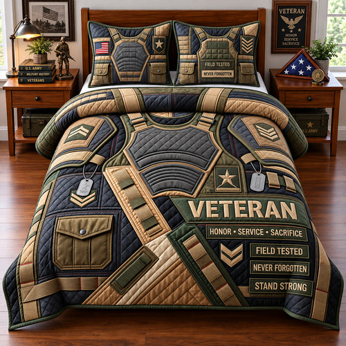 Army Honor 3-Piece Quilted Bedding Set GFTOPND3114