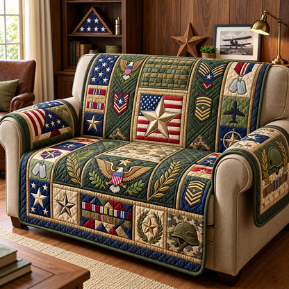 Military Pride Quilted Sofa Cover GFTOPND3117