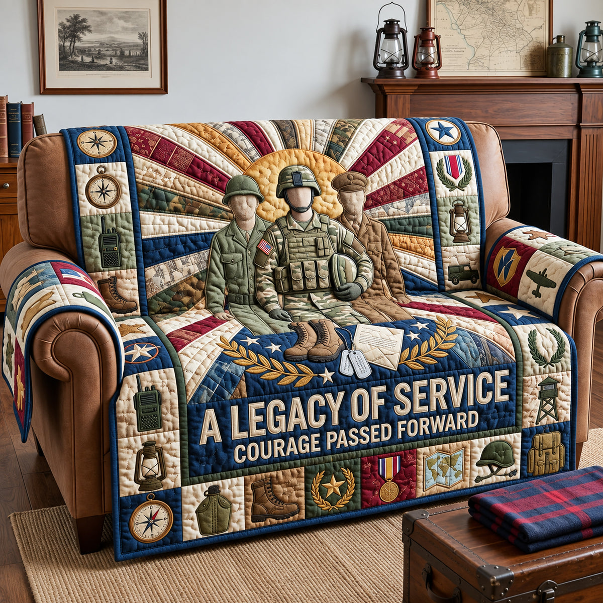 Legacy Of Service Quilted Sofa Cover GFTOPND3125