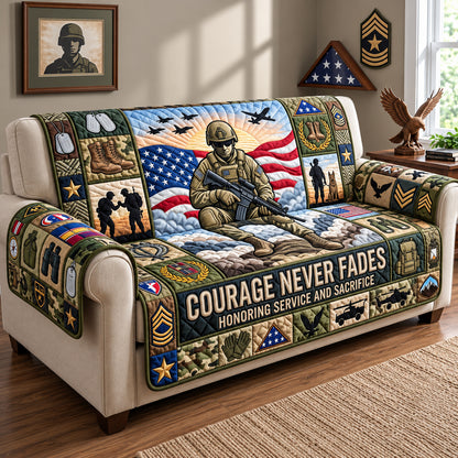 Courage Never Fades Quilted Sofa Cover GFTOPND3127