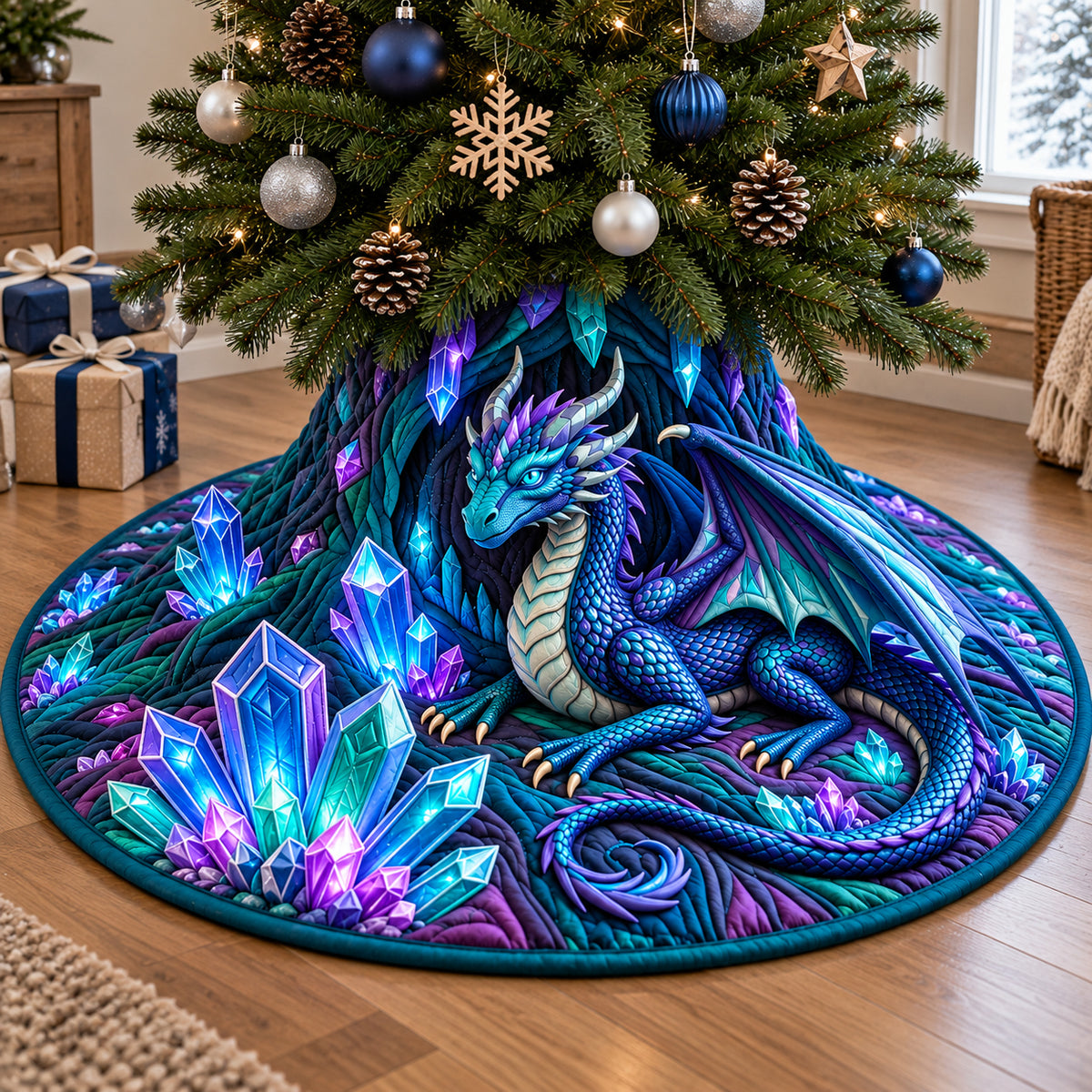 Crystal Cave Dragon Quilted Tree Skirt GFTOPND3168