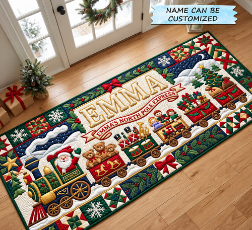 Christmas Train Runner Rug QTCUZ GFTOPND3170
