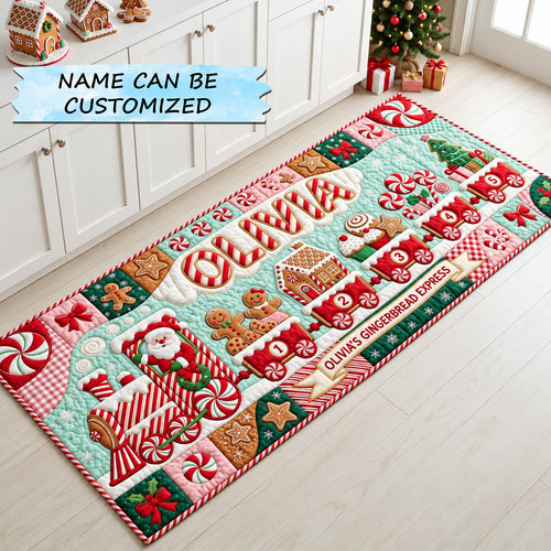 Gingerbread Train Runner Rug QTCUZ GFTOPND3171