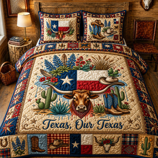 Our Texas 3-Piece Quilted Bedding Set GFTOPND318