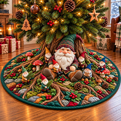 Giant Gnome Guardian Quilted Tree Skirt GFTOPND3199