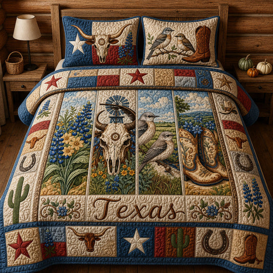 Texas Pride 3-Piece Quilted Bedding Set GFTOPND320