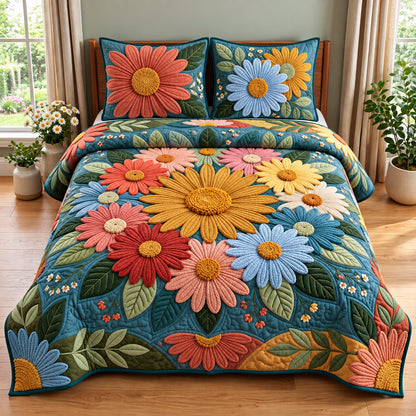Classic Daisy 3-Piece Quilted Bedding Set GFTOPND3203