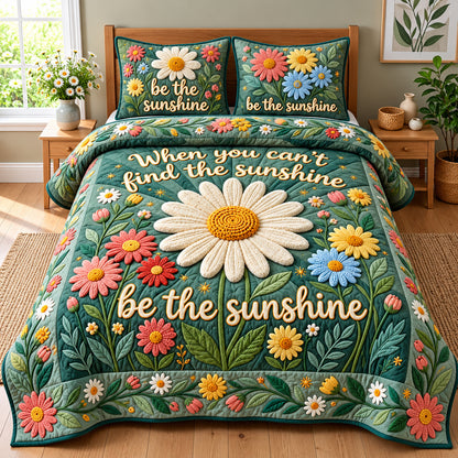 Be The Sunshine 3-Piece Quilted Bedding Set GFTOPND3204