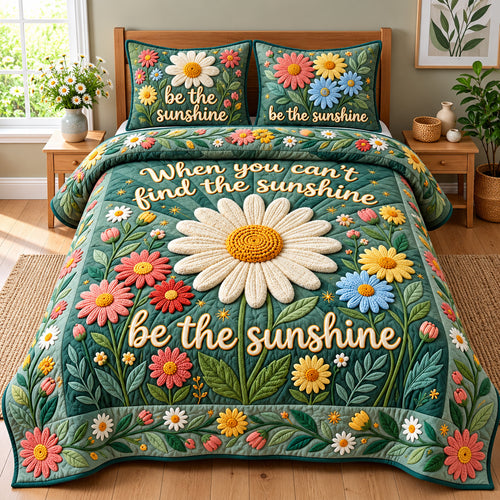 Be The Sunshine 3-Piece Quilted Bedding Set GFTOPND3204