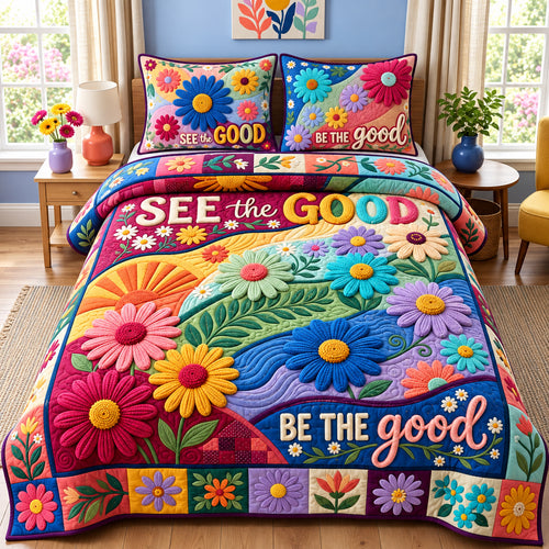 Be The Good 3-Piece Quilted Bedding Set GFTOPND3207