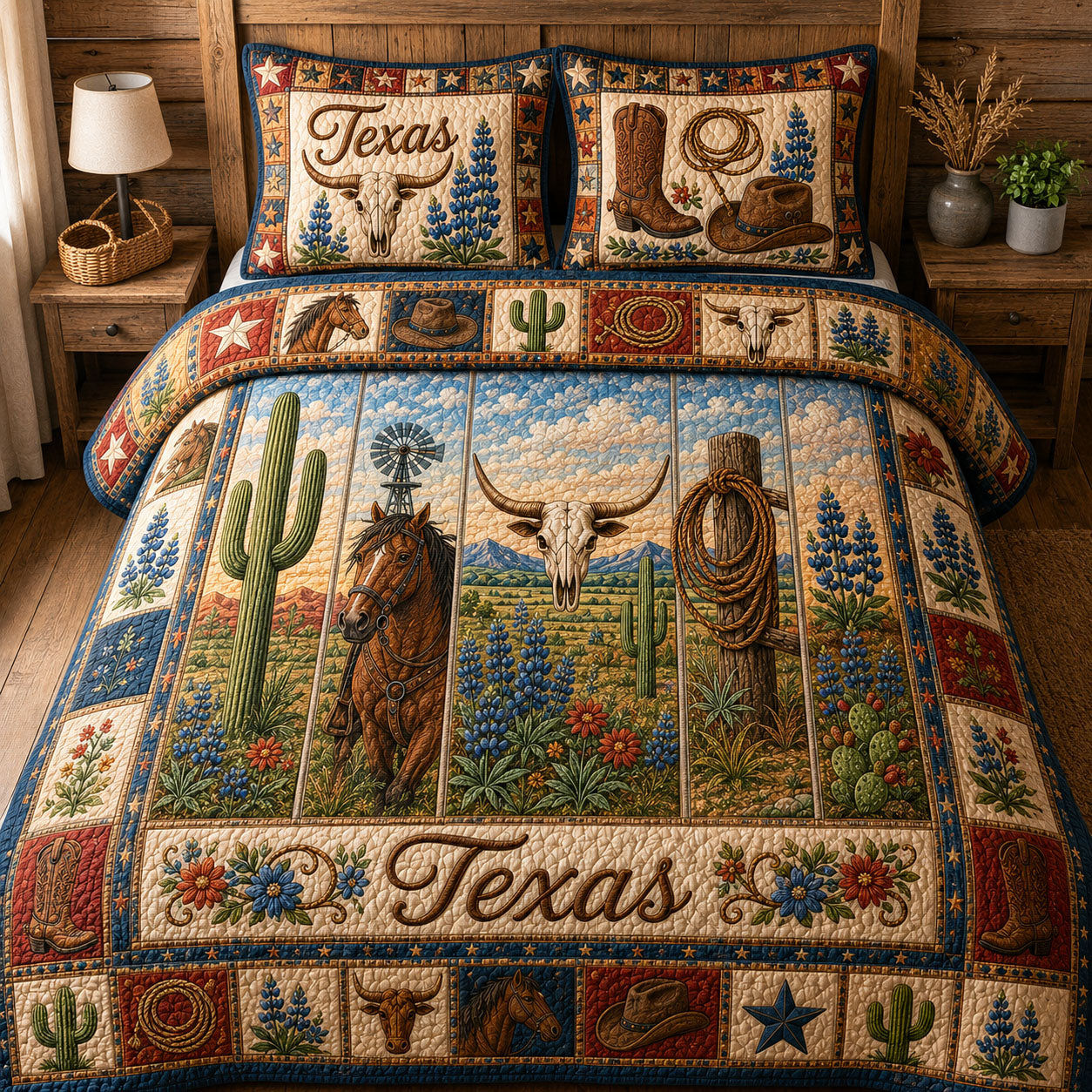 Texas Pride 3-Piece Quilted Bedding Set GFTOPND321