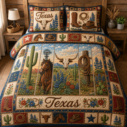 Texas Pride 3-Piece Quilted Bedding Set GFTOPND321