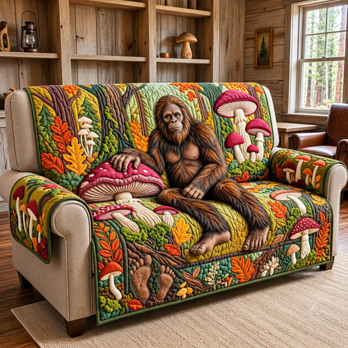 Bigfoot Autumn Mushroom Forest Quilted Sofa Cover GFTOPND3216