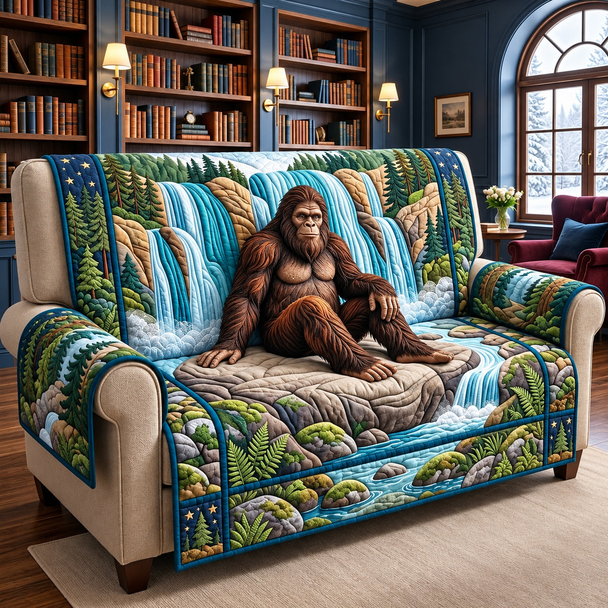 Bigfoot Waterfall Quilted Sofa Cover GFTOPND3217