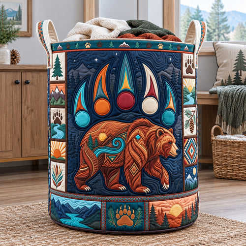 Wilderness Bear Quilted Laundry Basket GFTOPND3238