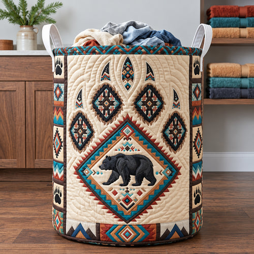 Wilderness Bear Quilted Laundry Basket GFTOPND3239