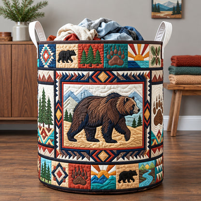 Wilderness Bear Quilted Laundry Basket GFTOPND3240