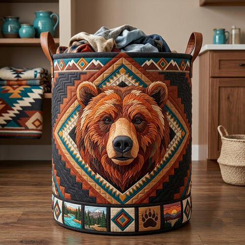 Bear Portal Quilted Laundry Basket GFTOPND3241