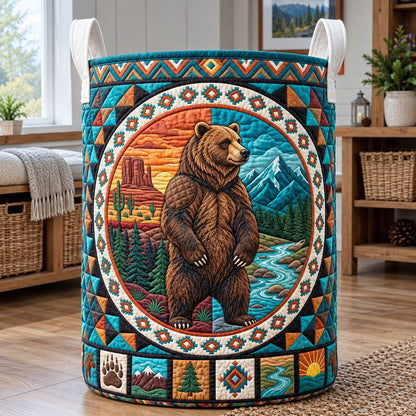 Wilderness Bear Quilted Laundry Basket GFTOPND3242