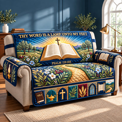 Lamp Unto My Feet Quilted Sofa Cover GFTOPND3243