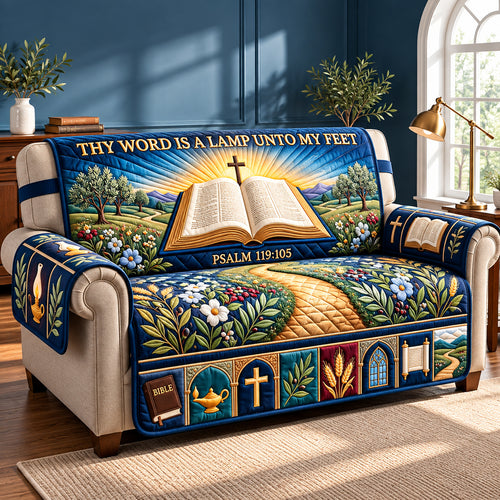 Lamp Unto My Feet Quilted Sofa Cover GFTOPND3243
