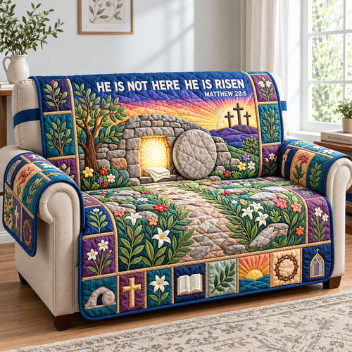 He Is Risen Quilted Sofa Cover GFTOPND3245