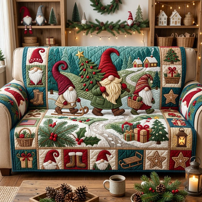 Christmas Gnome Quilted Sofa Cover GFTOPND3250