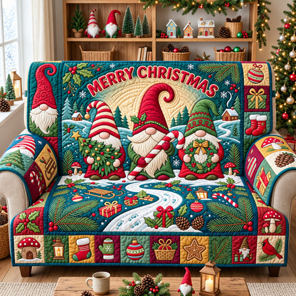 Merry Christmas Quilted Sofa Cover GFTOPND3251