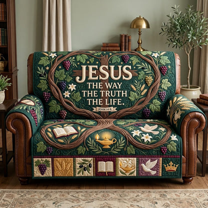 Christian Faith Quilted Sofa Cover GFTOPND3265