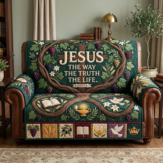 Christian Faith Quilted Sofa Cover GFTOPND3265