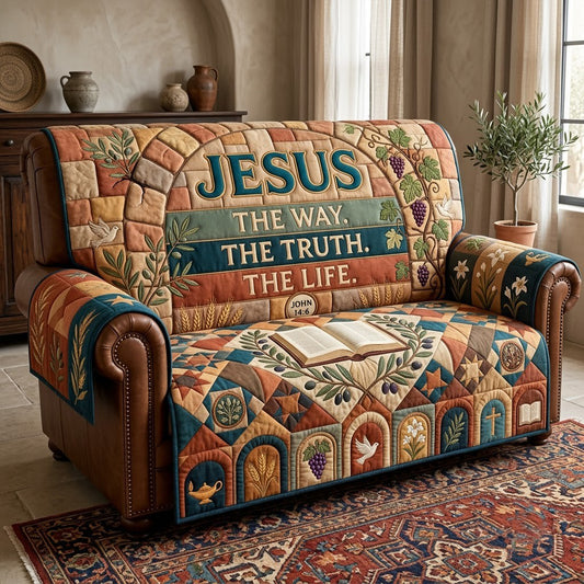 Christian Faith Quilted Sofa Cover GFTOPND3266