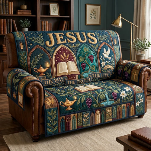 Christian Faith Quilted Sofa Cover GFTOPND3267
