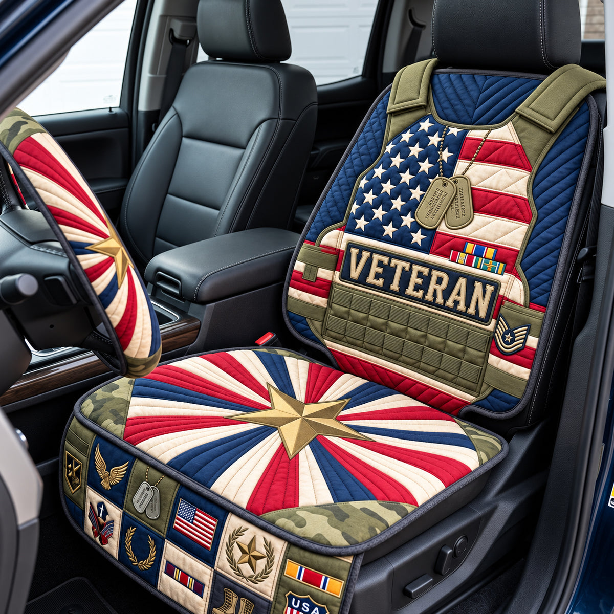 American Veteran Armor Quilted Car Seat Protector GFTOPND3285