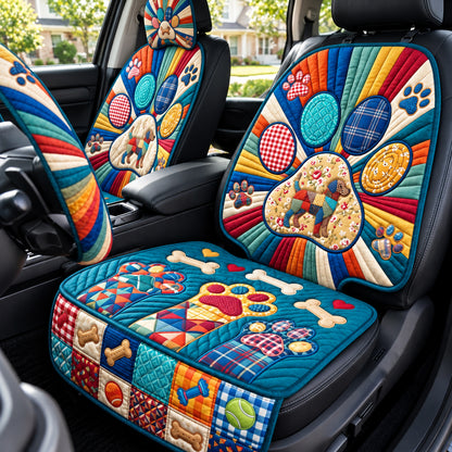 Colorful Paw Explosion Quilted Car Seat Protector GFTOPND3293
