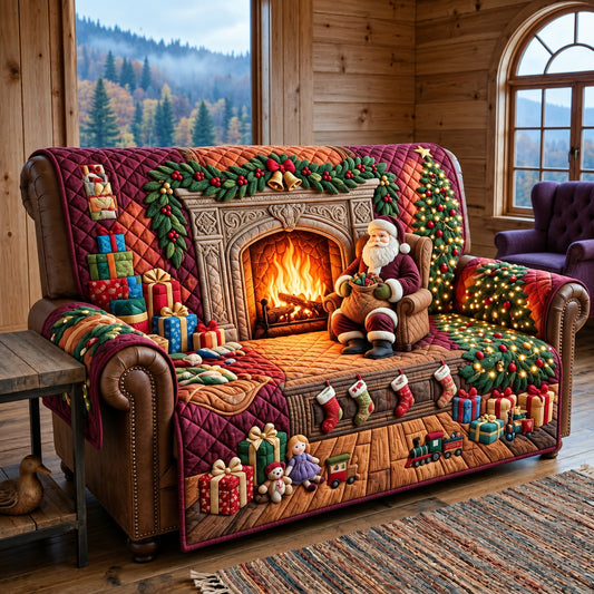 Cozy Christmas Quilted Sofa Cover GFTOPND3347