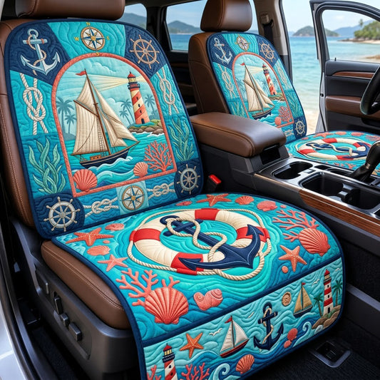 Tropical Nautical Paradise Quilted Car Seat Protector GFTOPND3350